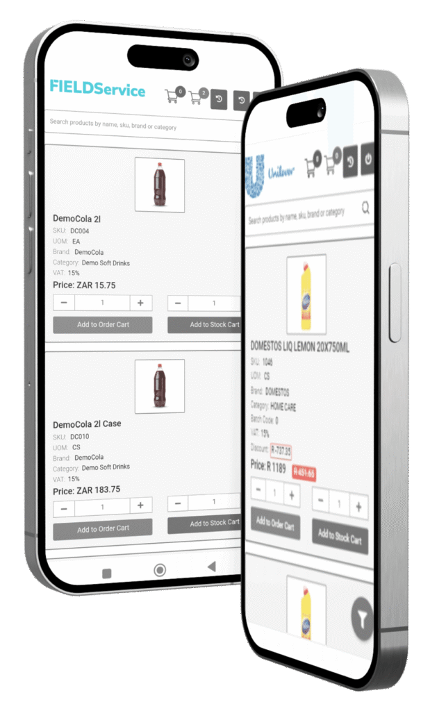 b2b ecommerce dashboards on mobile phone