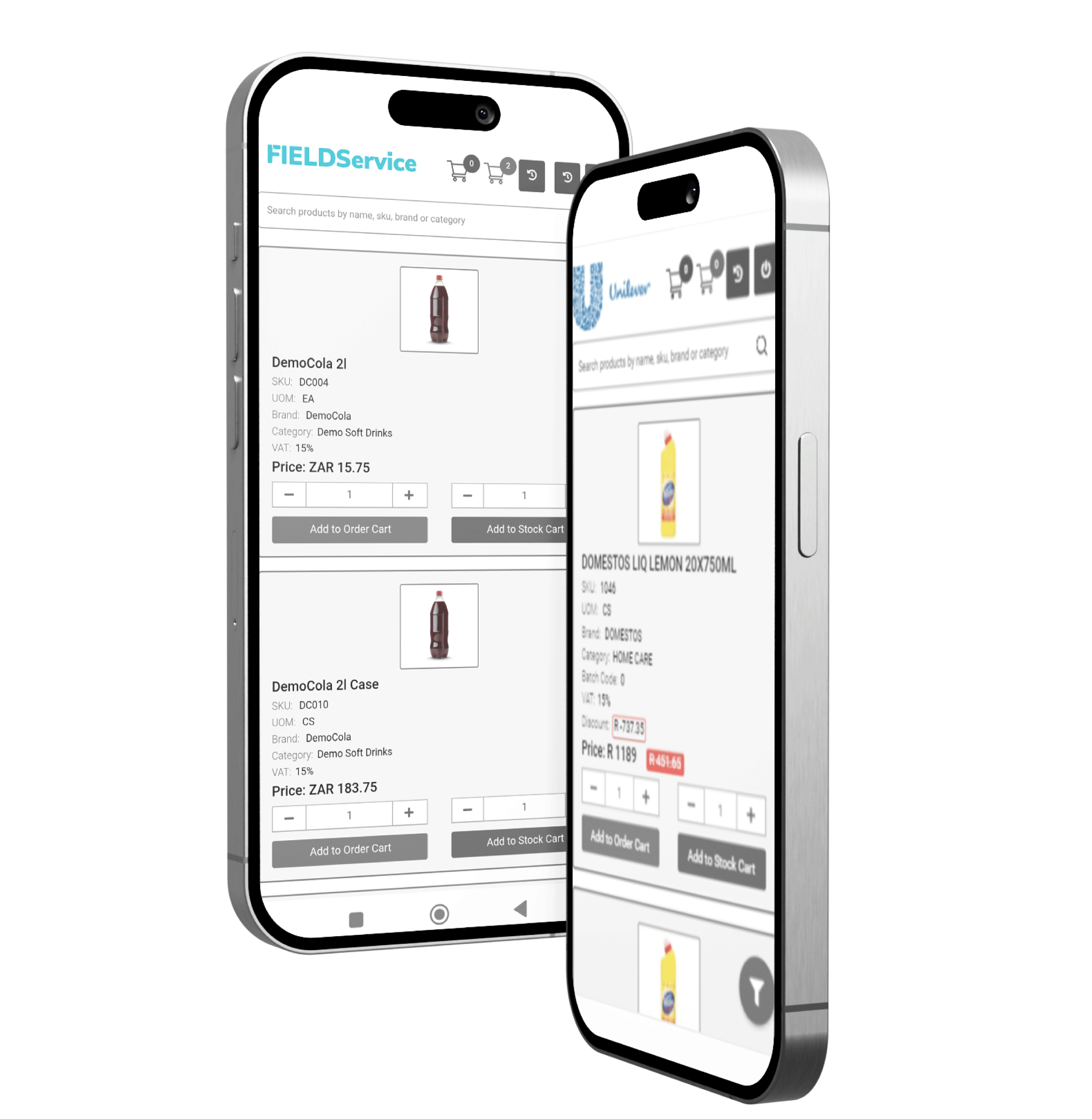 Macmobile features b2b ecommerce dashboards on mobile phone with B2B eCommerce automation software