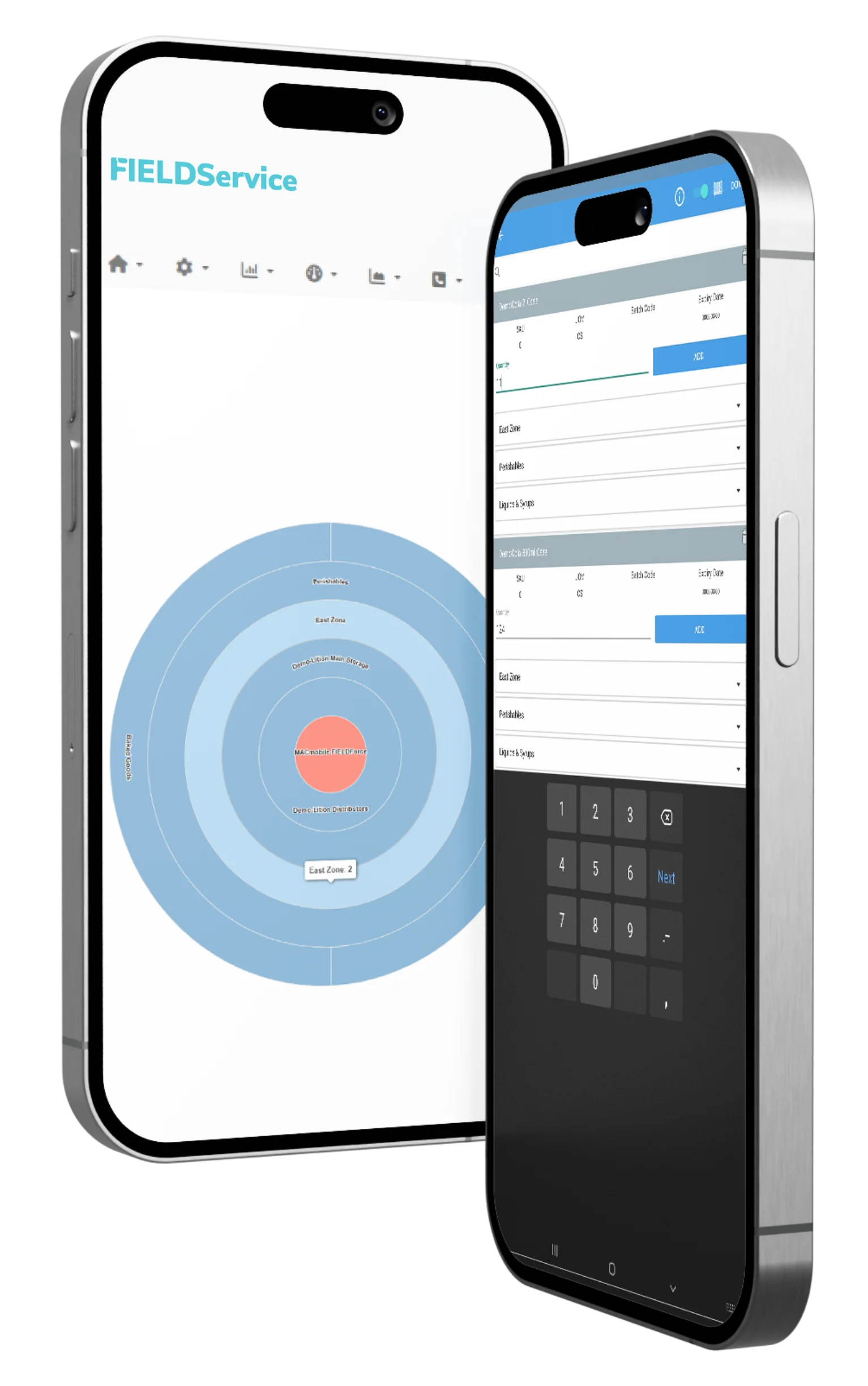 FSA Field Sales Automation dashboard on a mobile for B2B eCommerce automation software